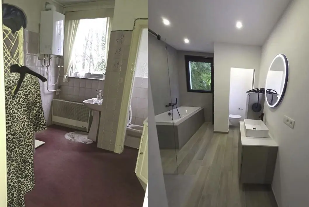 Bathroom renovation before and after