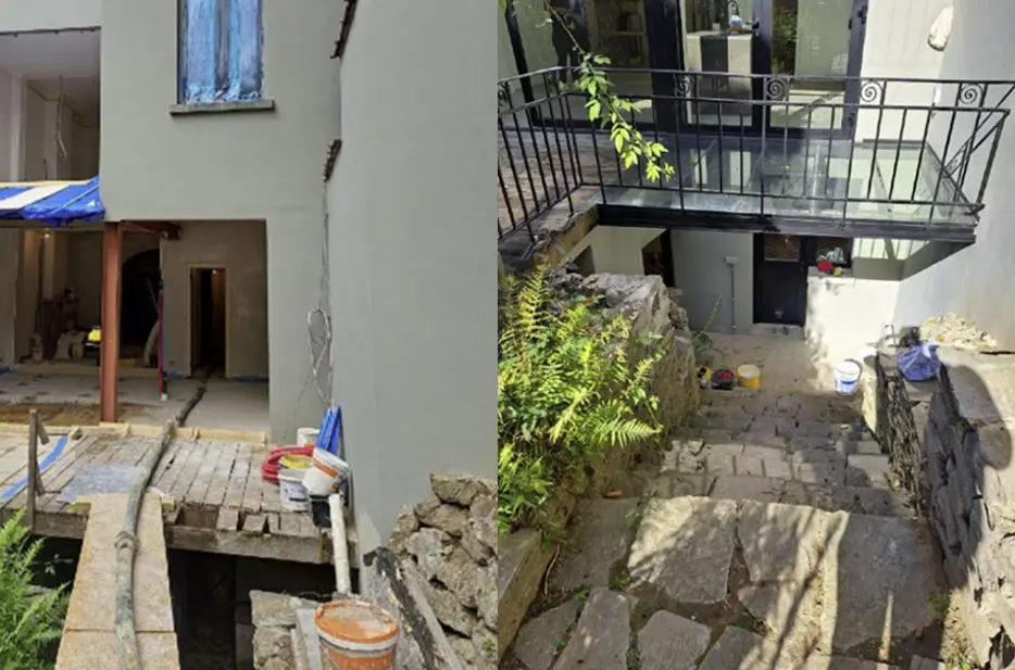 Stairs renovation before and after